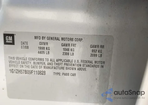 2009 Chevrolet Malibu Lt from USA, damaged, VIN 1G1ZH57B09F110828